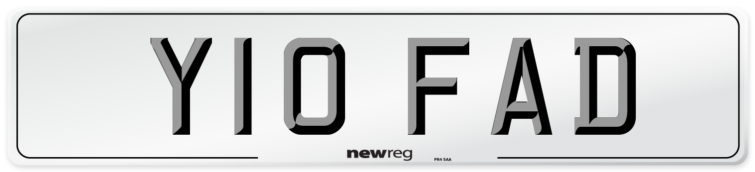 Y10 FAD Number Plate from New Reg